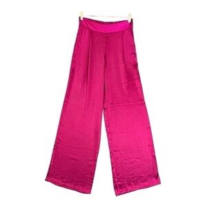 Anthropology Drew Eva Silky Wide Leg Pant. Fuchsia Pink Berry. Small #397 NWT
